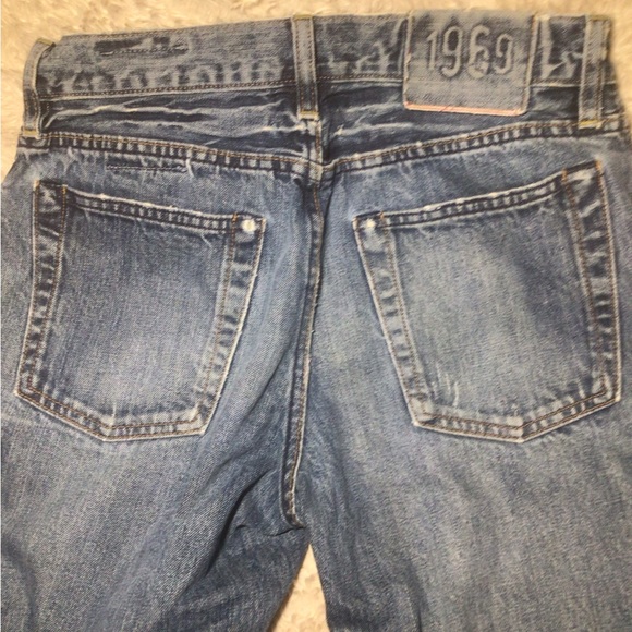 GAP 1969 Denim Blue Jeans mens Button Fly Straight Fit 31/31 Y2K - Picture 9 of 10